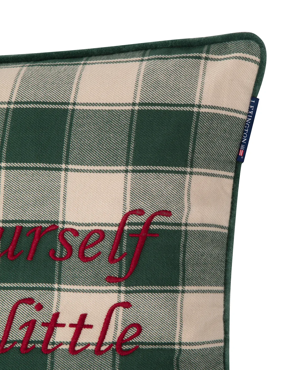 Checked Organic Cotton Flanell putetrekk 50 x 50 cm, Merry Little Christmas Lexington