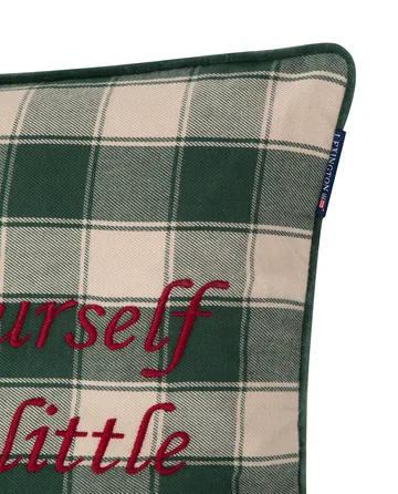 Checked Organic Cotton Flanell putetrekk 50 x 50 cm - Merry Little Christmas - Lexington