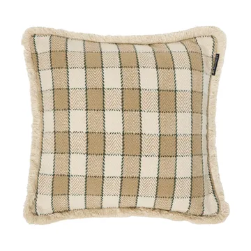Checked organic cotton fringe putetrekk - Beige-light beige-green - Lexington