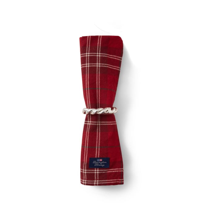 Checked Organic Cotton Oxford stoffserviett 50 x 50 cm, Red-beige-green Lexington