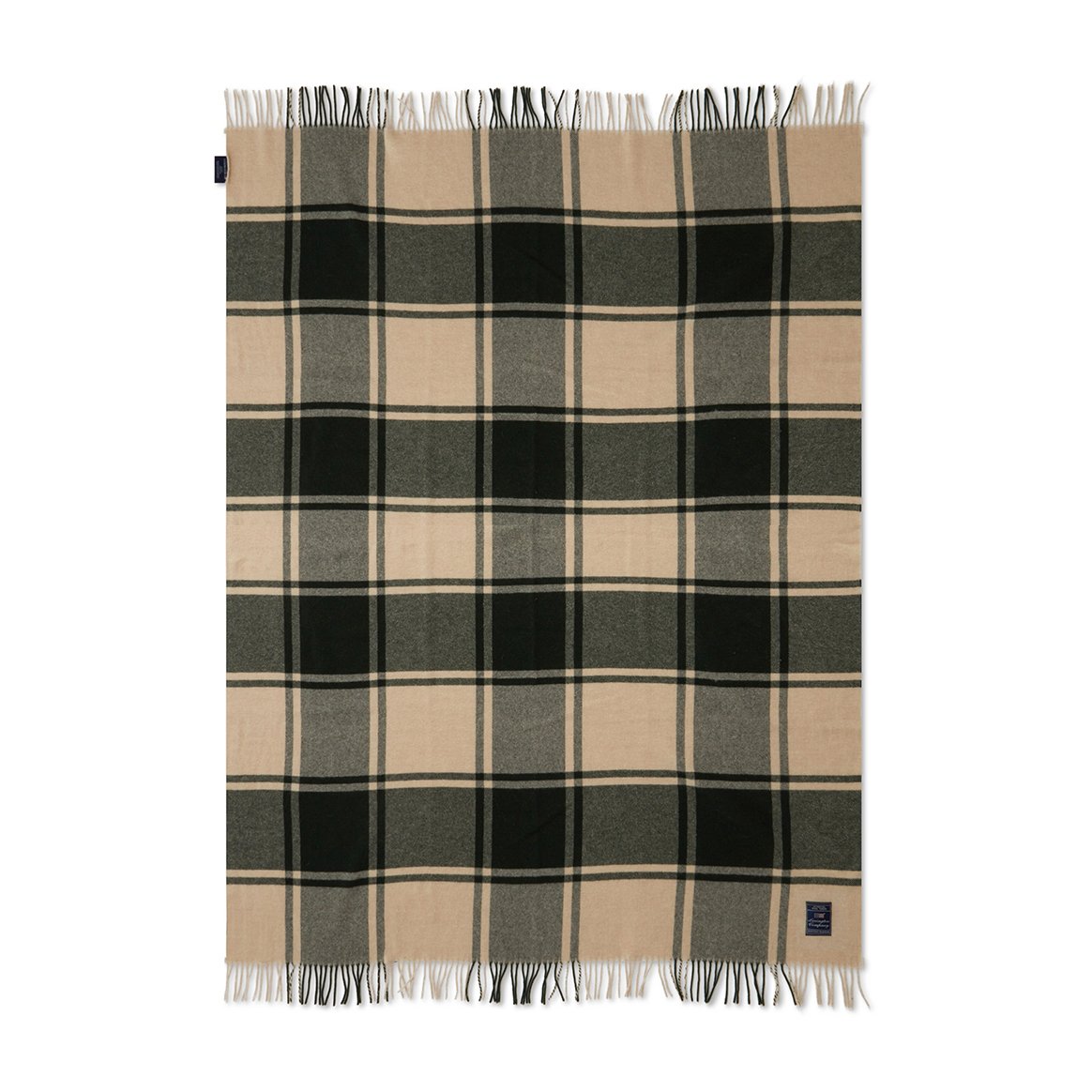 Lexington Checked Recycled ullpledd 130 x 170 cm Green-beige