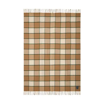 Checked Recycled Wool pledd 130 x 170 cm - Beige-Light beige-green - Lexington