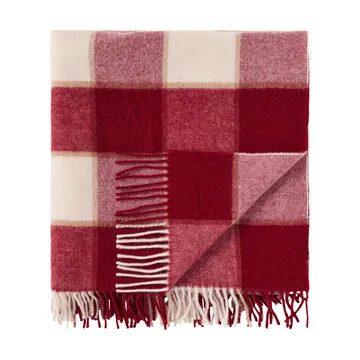 Checked Recycled Wool pledd 130 x 170 cm - Red-Light beige-beige - Lexington