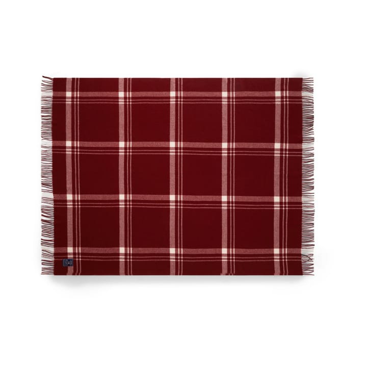 Checked Recycled Wool pledd 130 x 170 cm, Red-white Lexington