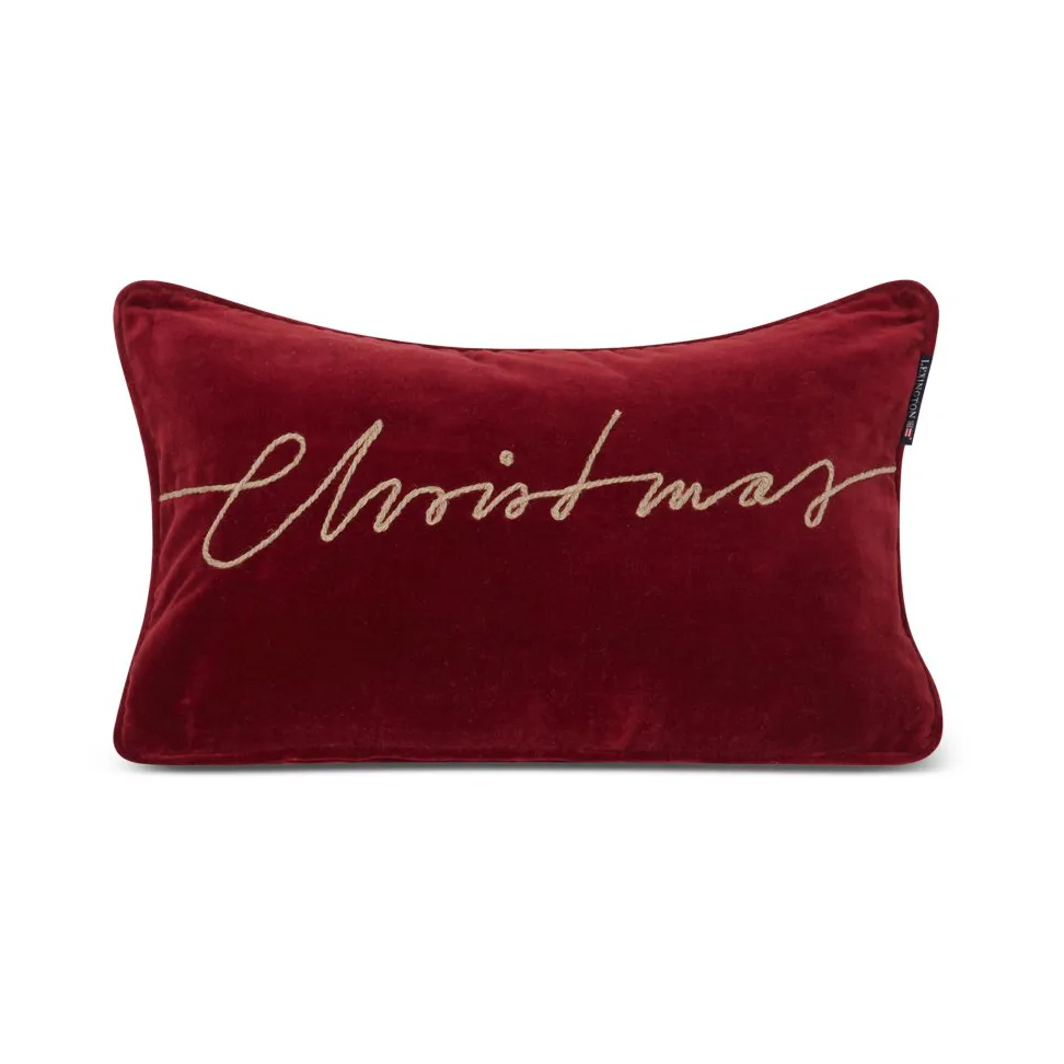 Christmas Organic Cotton Velvet pute 30 x 50 cm, Red Lexington