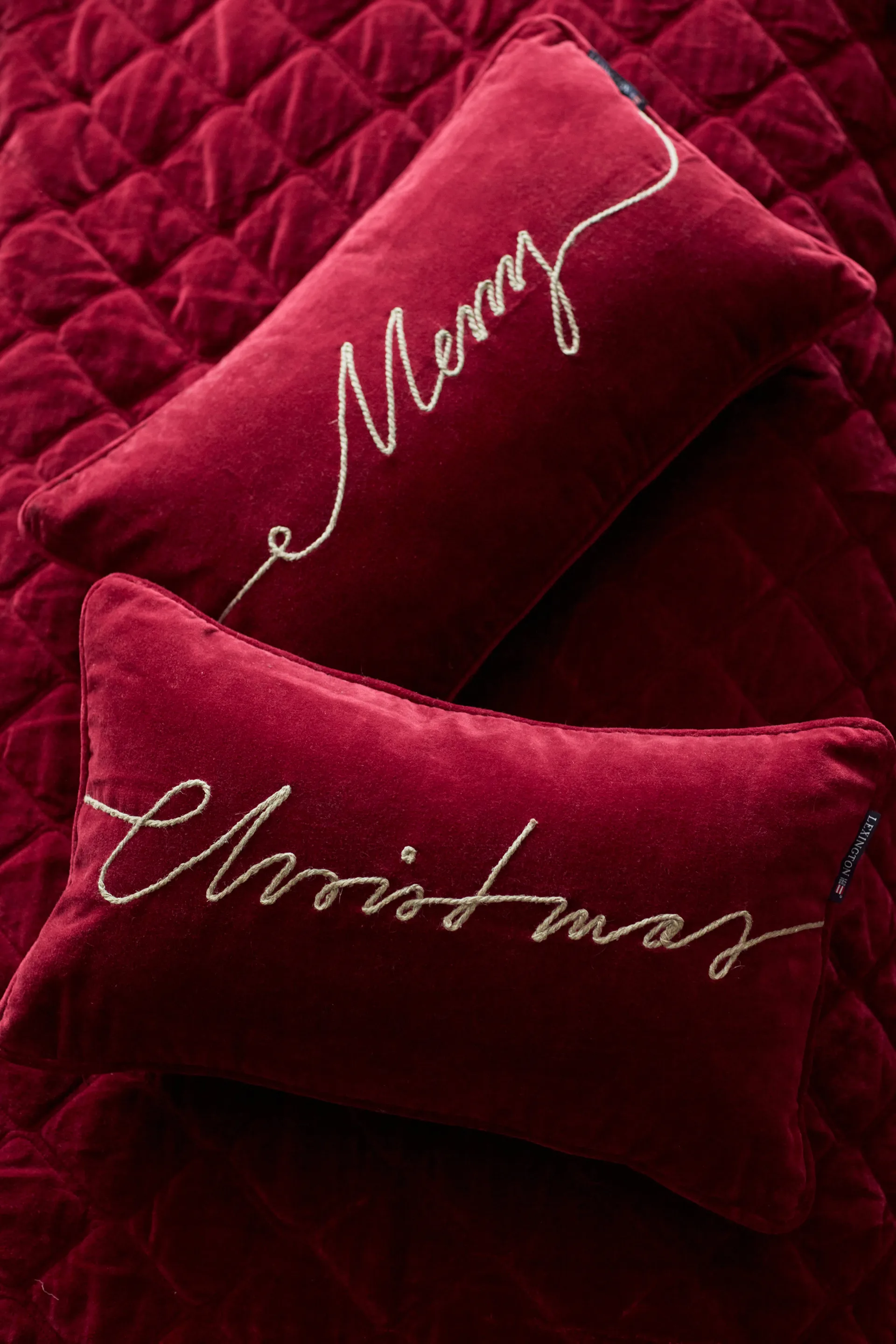 Christmas Organic Cotton Velvet pute 30 x 50 cm, Red Lexington