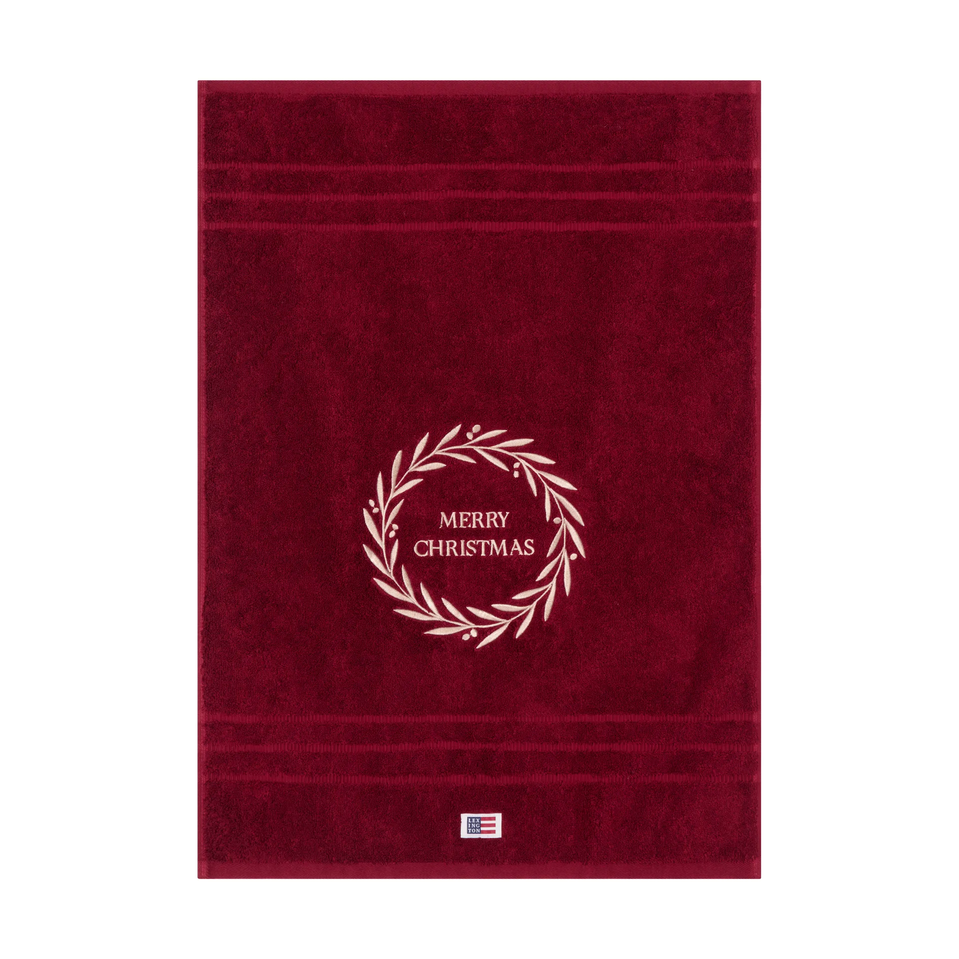 Lexington Christmas Wreath håndkle Wine, 50x70 cm