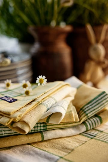 Easter Linen/Cotton kjøkkenhåndkle 50x70 cm - Yellow-green - Lexington