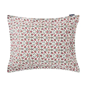 Flower Printed Cotton Sateen putetrekk 50x60 cm - White-red-green-beige - Lexington