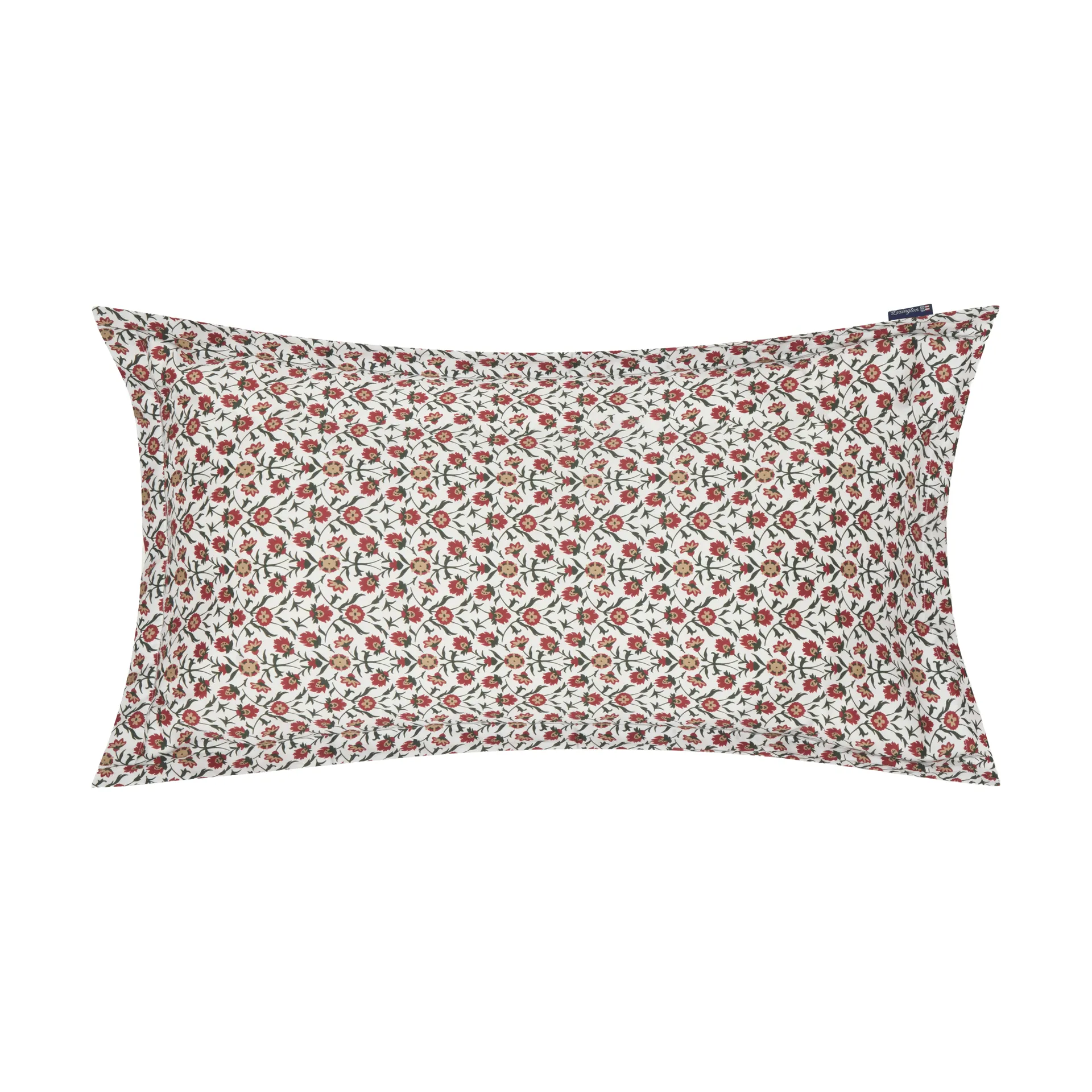 Lexington Flower printed cotton sateen putetrekk 50x90 cm White-red-green-beige