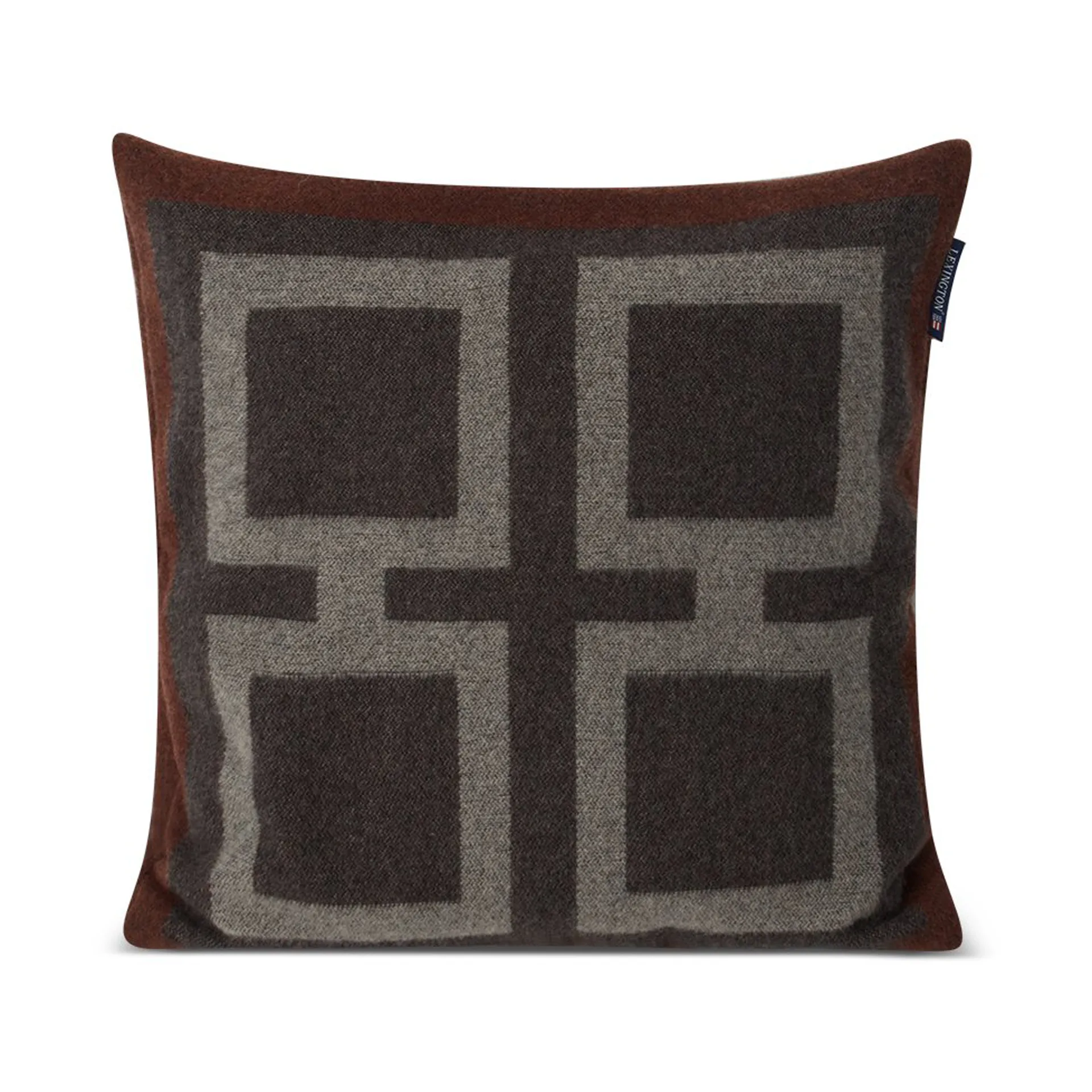 Graphic Recycled Wool putetrekk 50 x 50 cm, Dark gray-white-brown Lexington