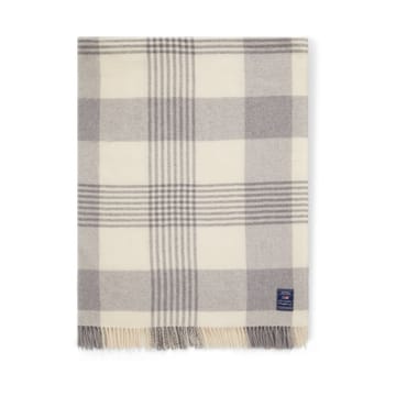 Gray Checked Recycled Wool pledd 130x170 cm - Gray-white - Lexington