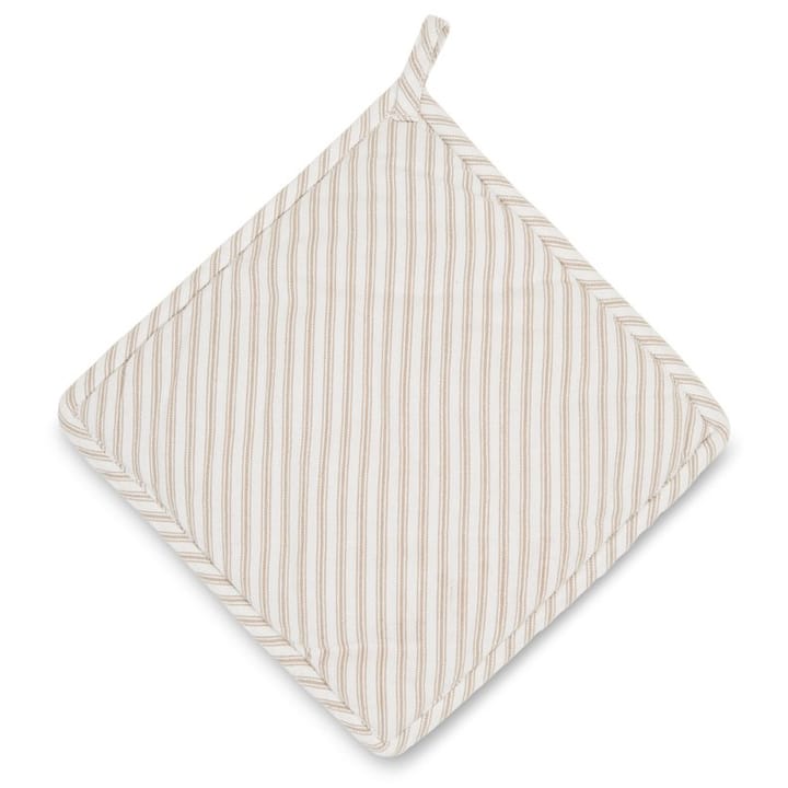 Icons Herringbone Striped grytelapp, Beige-white Lexington