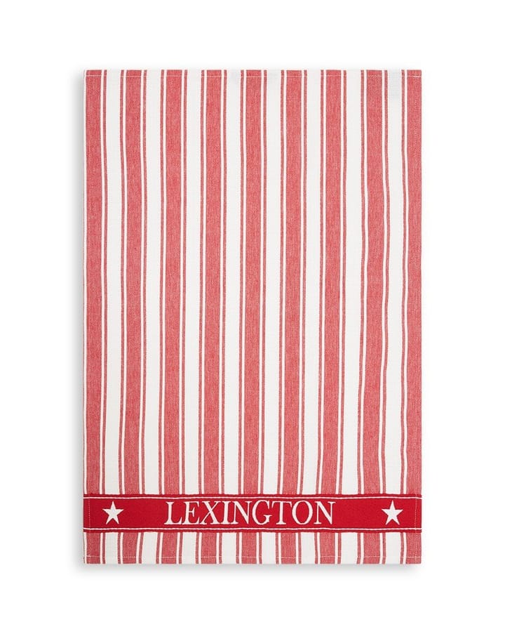 Icons Striped kjøkkenhåndkle Waffle 50x70 cm - Rød-hvit - Lexington