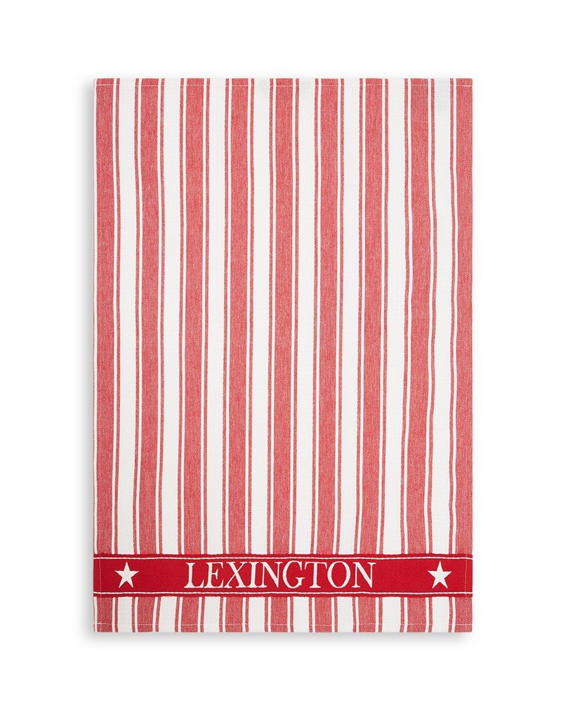 Lexington Icons Striped kjøkkenhåndkle Waffle 50x70 cm Rød-hvit