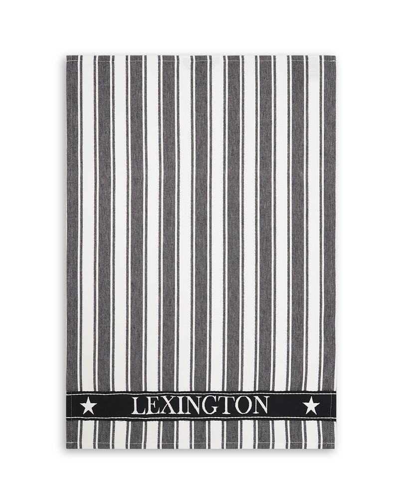 Lexington Icons Striped kjøkkenhåndkle Waffle 50x70 cm Svart-hvit