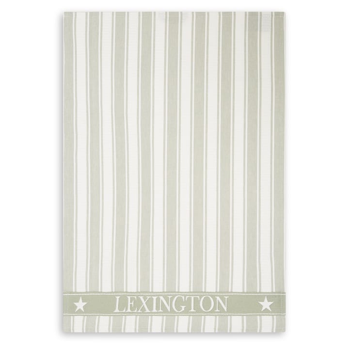 Icons Waffle Striped kjøkkenhåndkle 50x70 cm, Sage green-white Lexington
