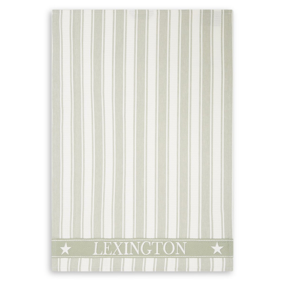 Lexington Icons Waffle Striped kjøkkenhåndkle 50x70 cm Sage green-white
