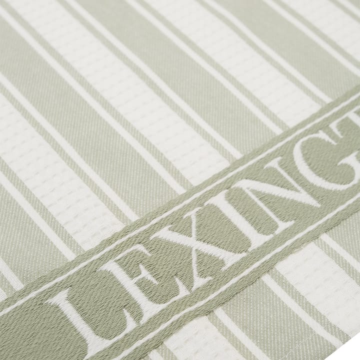 Icons Waffle Striped kjøkkenhåndkle 50x70 cm, Sage green-white Lexington