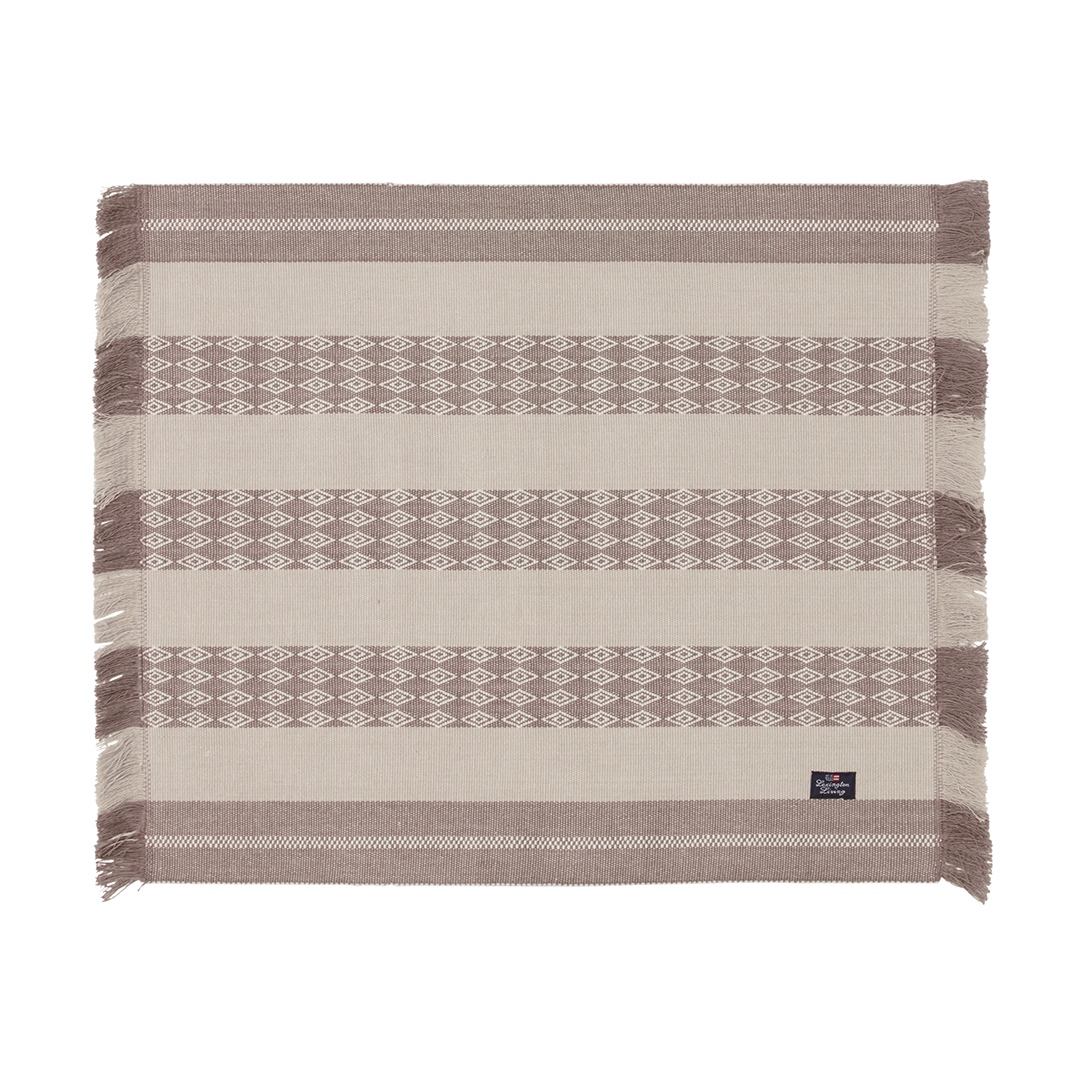Lexington Jacquard Striped spisebrikke 40x50 cm Beige