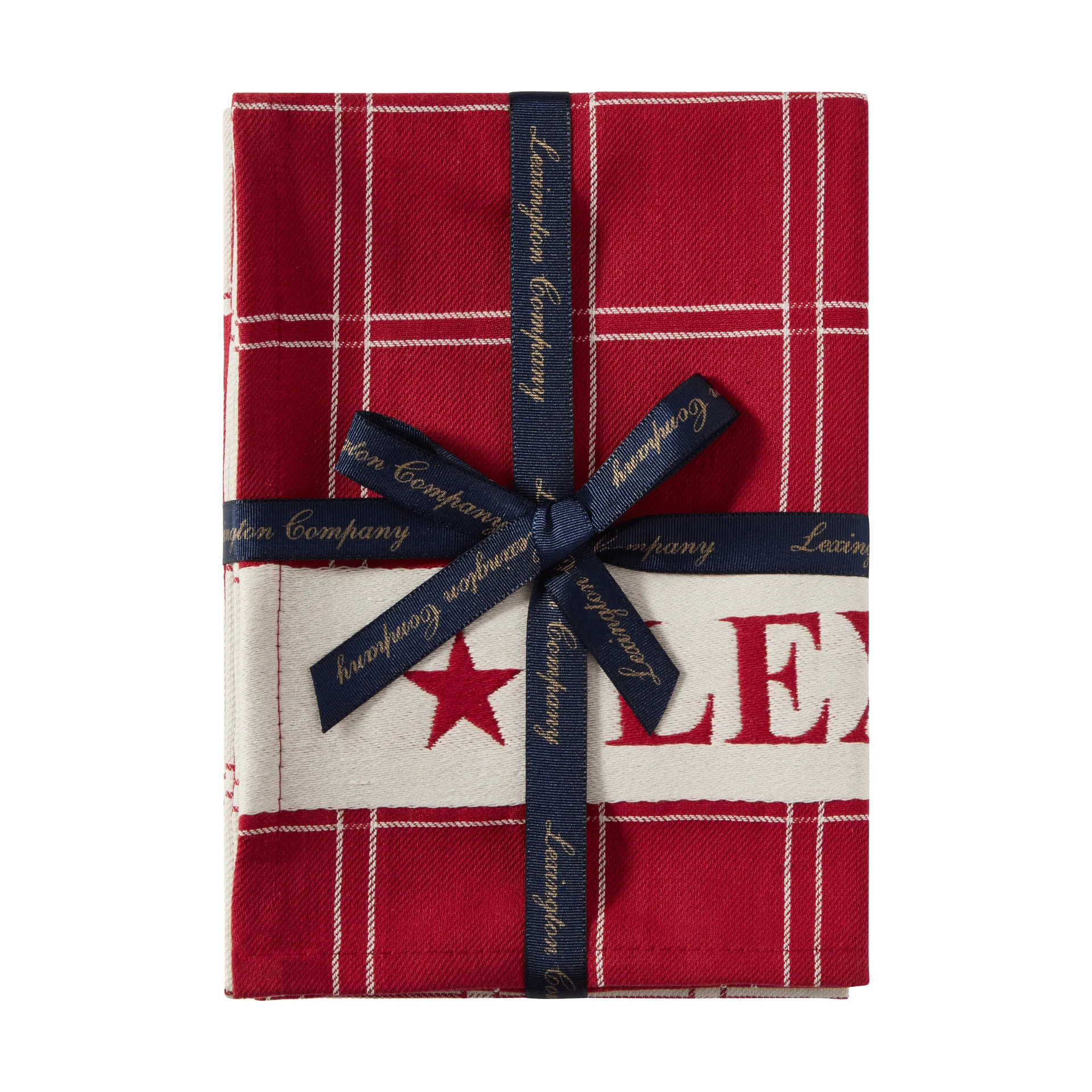 Lexington Jacquardvevd bomull kjøkkenhåndkle 2-pakning Red-white, 50x70 cm
