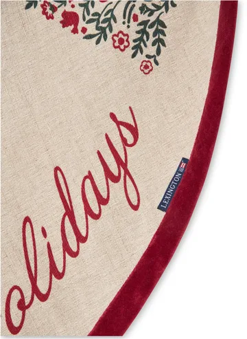 Jute Cotton Christmas Tree juletrematte Ø 110 cm - Natural-red - Lexington