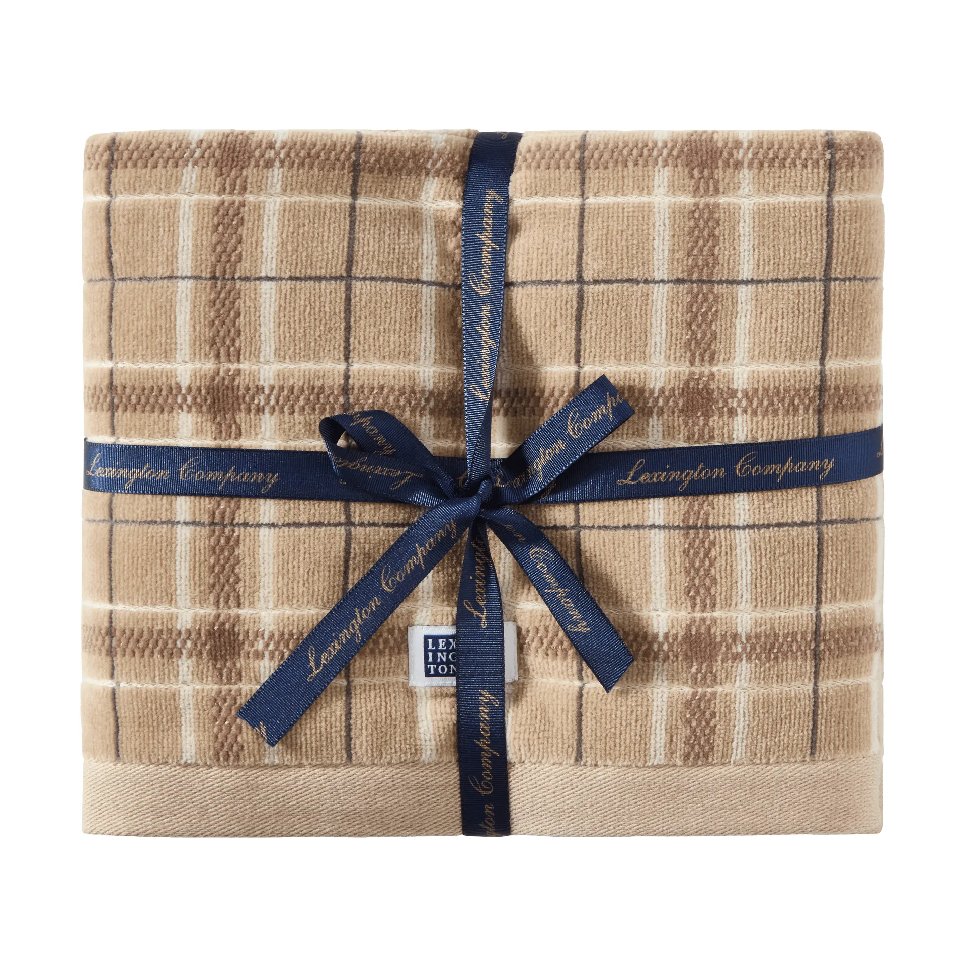 Lexington Lexington checked håndkle 2-pakning Beige-grey