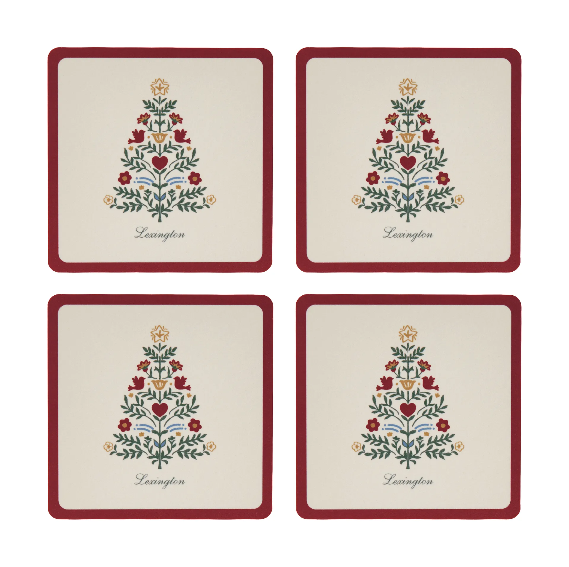 Lexington Lexington laminerte glassunderlag Red-light beige, 9x9 cm, 4-pakning