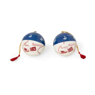 Lexington Pappmasje julekule 2-pkn. - Blue-white-red - Lexington