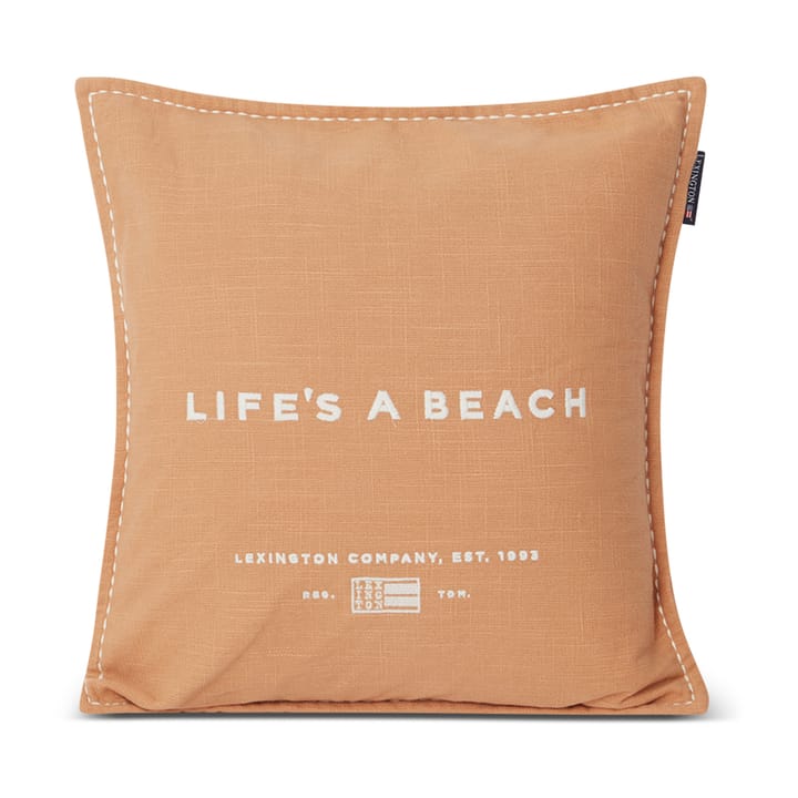 Life's A Beach Embroidered putetrekk 50 x 50 cm, Beige-hvit Lexington