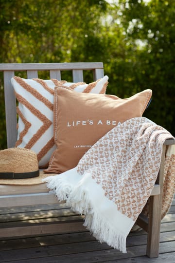 Life's A Beach Embroidered putetrekk 50 x 50 cm - Beige-hvit - Lexington