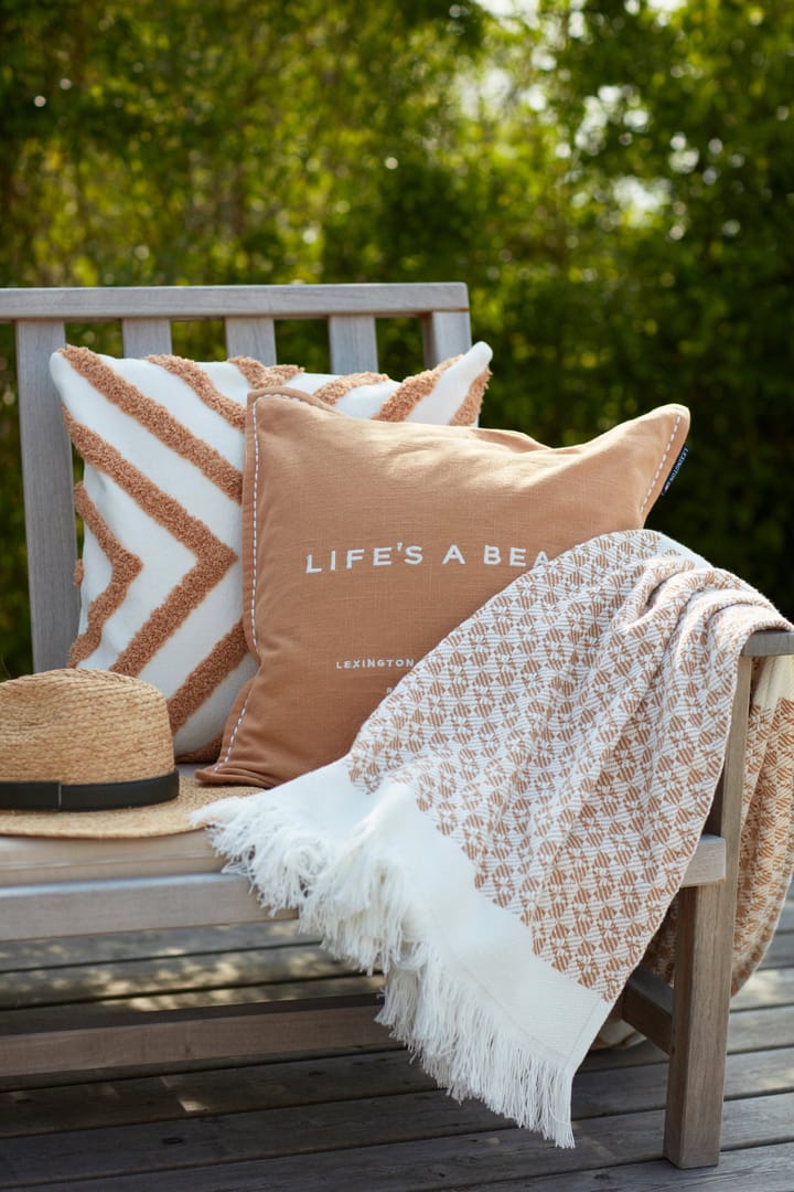 Life's A Beach Embroidered putetrekk 50 x 50 cm, Beige-hvit Lexington