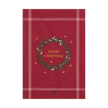 Merry Christmas Org Cotton kjøkkenhåndkle 50 x 70 cm - Red-Light beige - Lexington