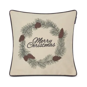 Merry Christmas Wool Mix putetrekk 50 x 50 cm - White-green-beige - Lexington