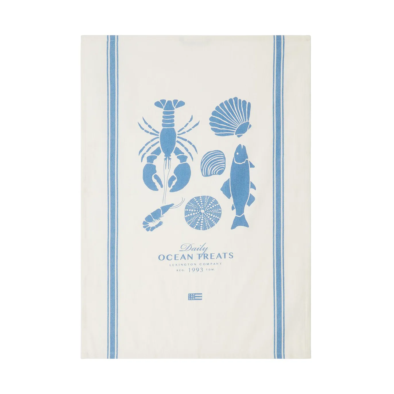 Ocean treats printed bomull kjøkkenhåndkle 50x70 cm, White Lexington