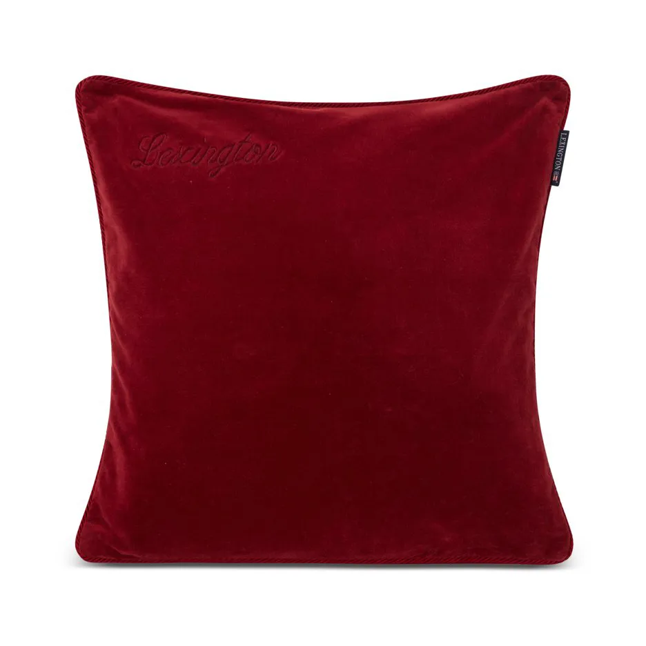 Organic Cotton Velvet putetrekk 50 x 50 cm, Red Lexington