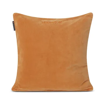 Patched Organic Cotton Velvet putetrekk 50 x 50 cm - Mustard-light beige - Lexington