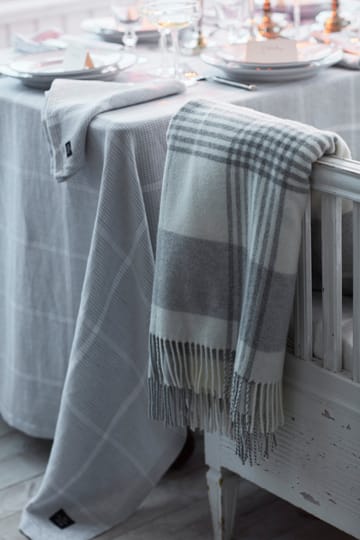 Pepita Check Cotton Linen tygservett 50x50 cm - White-light gray - Lexington