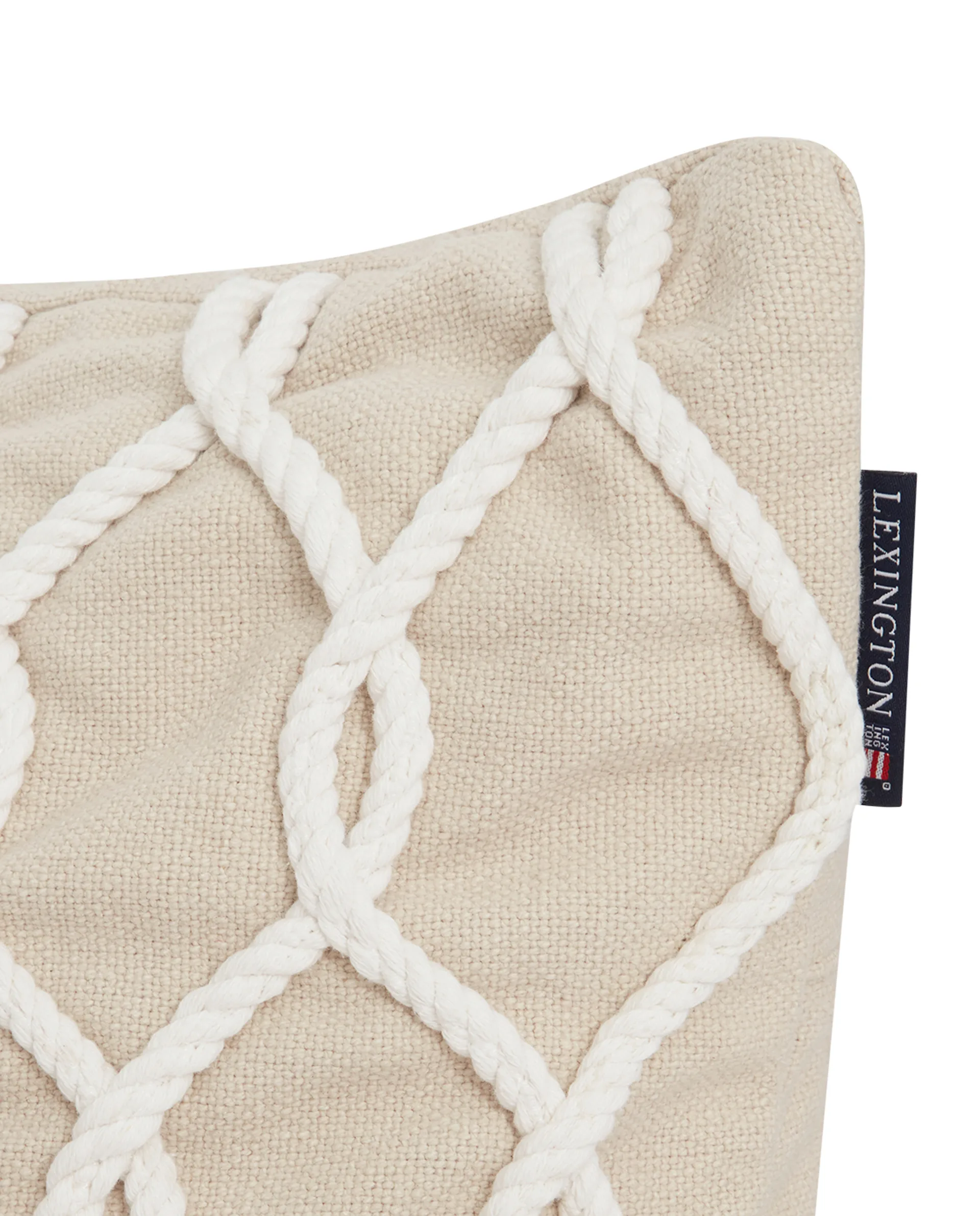 Rope Deco Canvas putetrekk 50 x 50 cm, Lys beige-hvit Lexington
