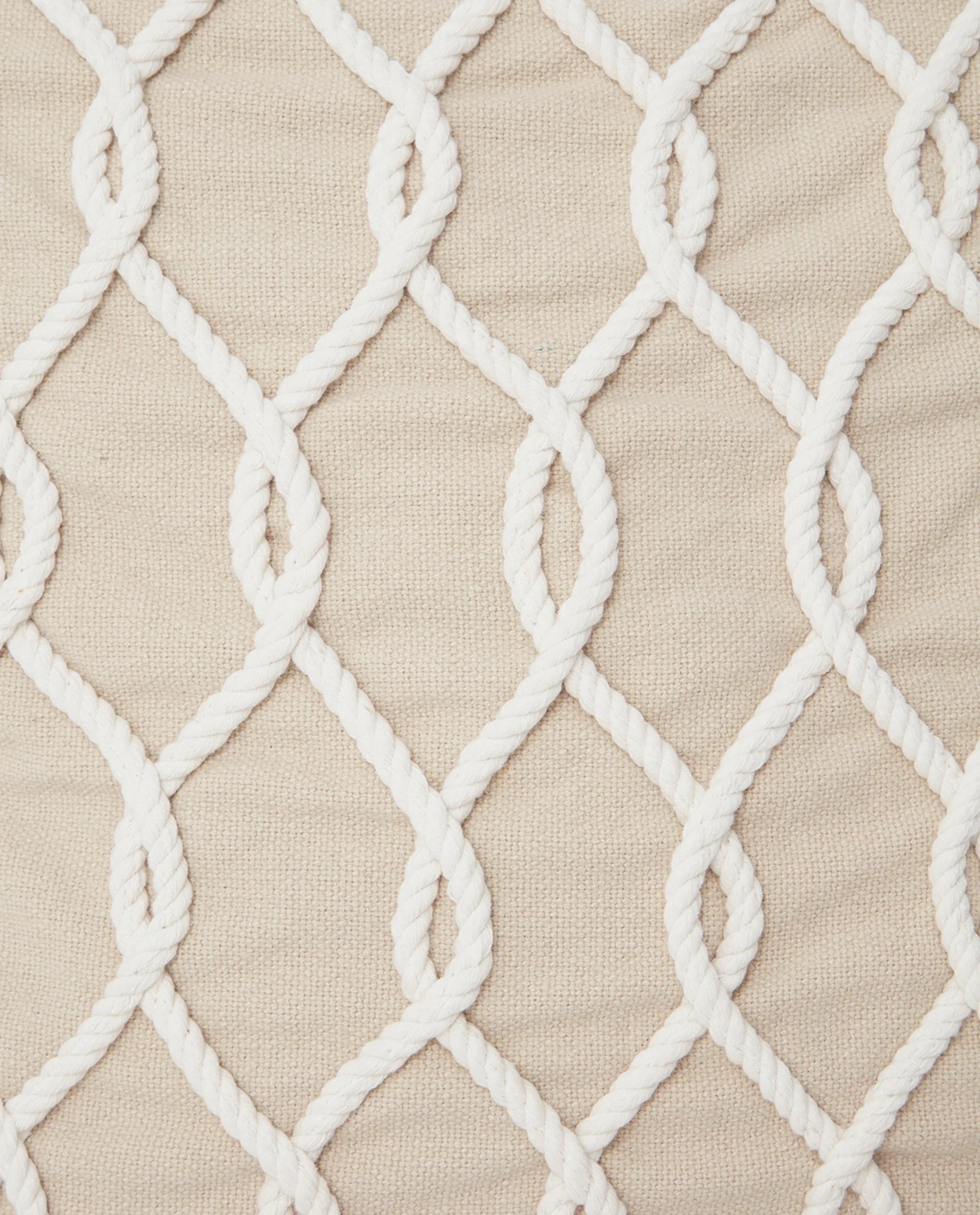 Rope Deco Canvas putetrekk 50 x 50 cm, Lys beige-hvit Lexington