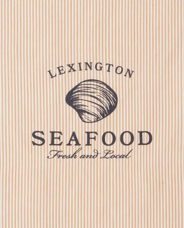 Seafood Striped & Printed kjøkkenhåndkle 50 x 70 cm - Beige-hvit - Lexington