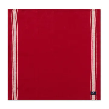 Side striped Cotton Linen serviett 50 x 50 cm - Red-white - Lexington
