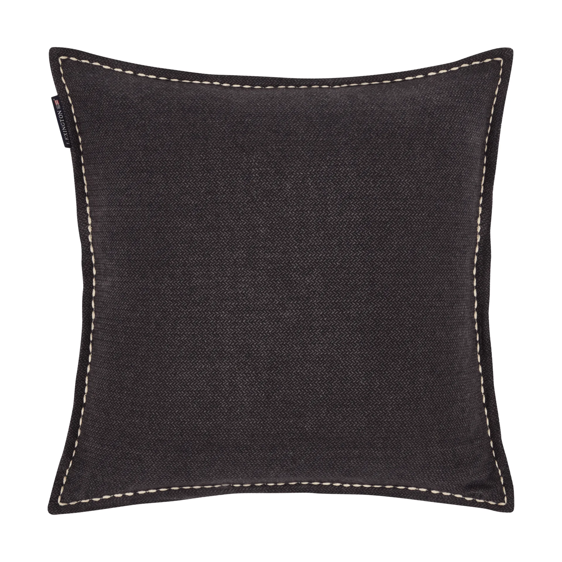 Ski Club økologisk bomull putetrekk, Navy-Light beige, 50x50 cm Lexington