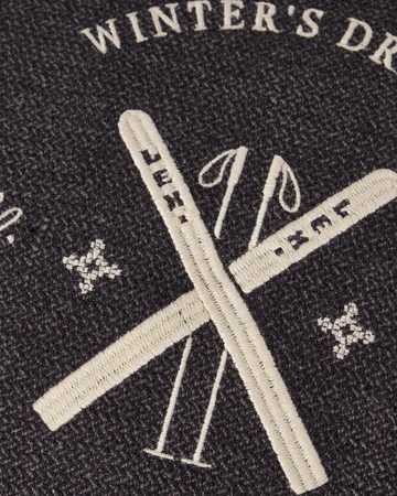 Ski Club økologisk bomull putetrekk - Navy-Light beige, 50x50 cm - Lexington