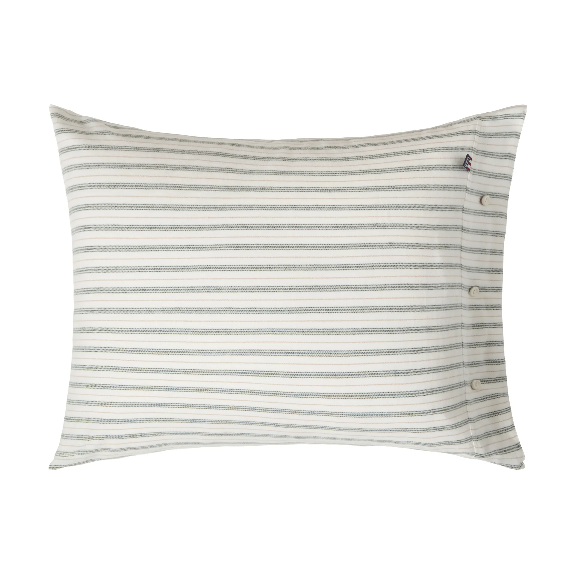 Lexington Stripe cotton flannel putetrekk White-green-beige, 50x60 cm