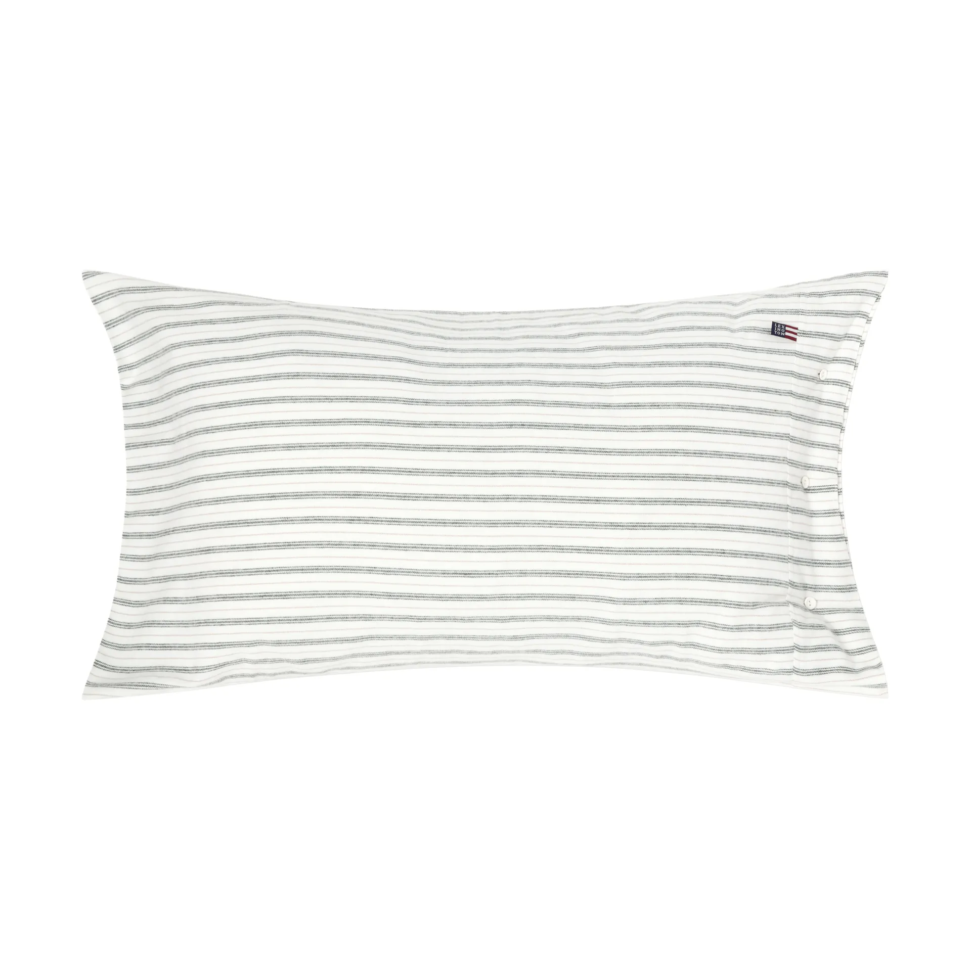 Lexington Stripe cotton flannel putetrekk White-green-beige, 50x90 cm