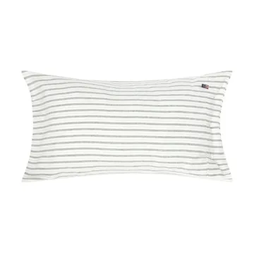 Stripe cotton flannel putetrekk - White-green-beige, 50x90 cm - Lexington