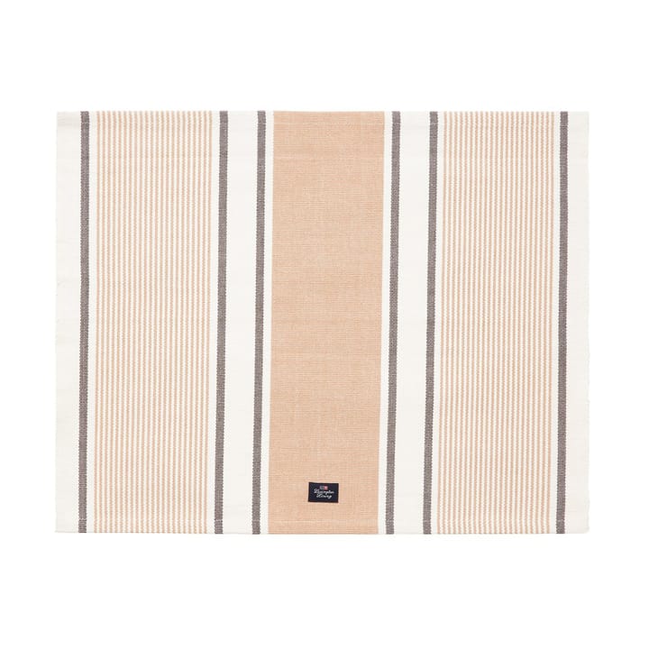 Striped Organic Cotton bordbrikke 40x50 cm, Beige Lexington