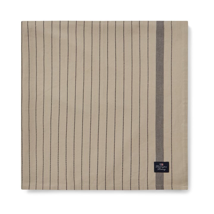 Striped Organic Cotton duk 150 x 250 cm, Beige-dark gray Lexington