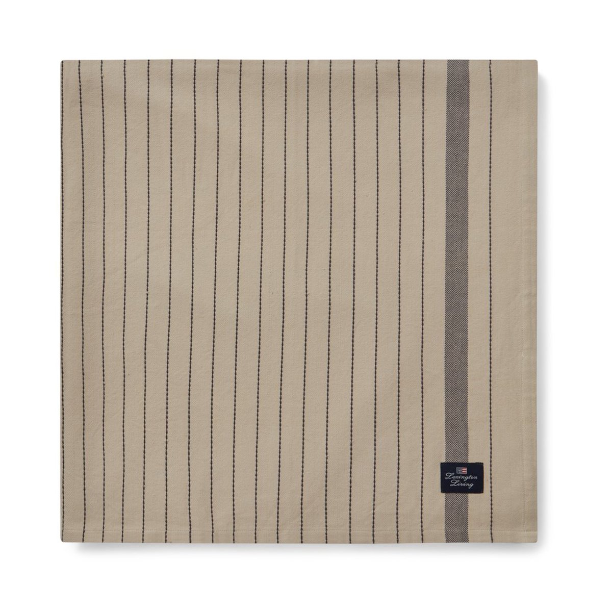 Lexington Striped Organic Cotton duk 150 x 250 cm Beige-dark gray